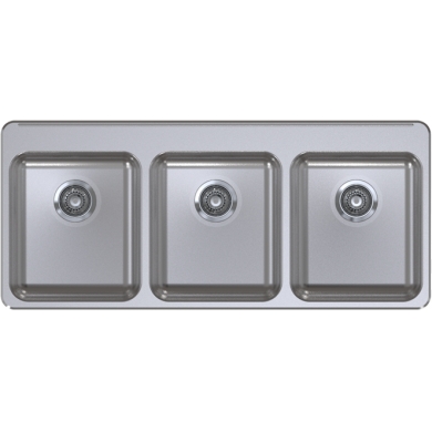 LBT6407CB-1 Triple bowl, topmount, 20 ga